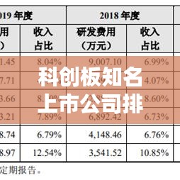 科创板知名上市公司排名大揭秘，谁是行业领军者？