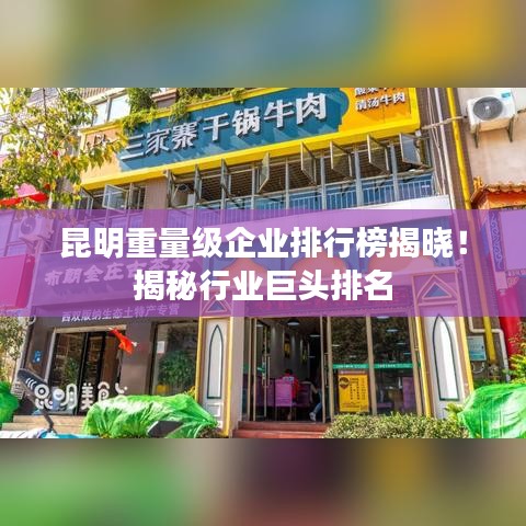 昆明重量级企业排行榜揭晓！揭秘行业巨头排名