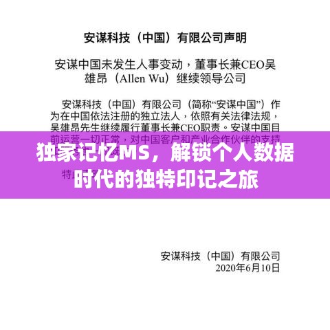 独家记忆MS，解锁个人数据时代的独特印记之旅