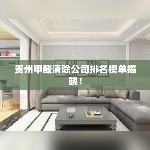 贵州甲醛清除公司排名榜单揭晓！